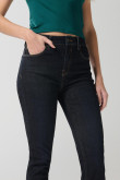 Jean tiro alto jegging ceñido azul intenso con bolsillos