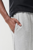 Pantalón jogger gris claro con vena decorativa en frente