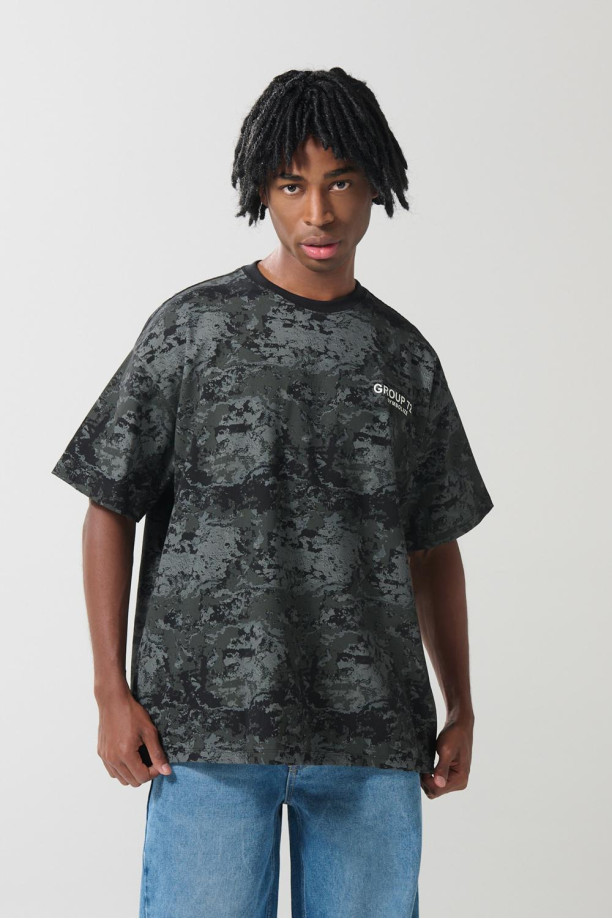 T Shirt Blusas Tie Dye Negras Camiseta Oversize Negra Tie Dye