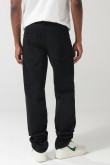Jean 90´S tiro bajo con bota recta negro y bolsillos