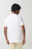 Camiseta ajustada manga corta unicolor con arte college