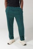 Pantalón jogger unicolor con bolsillos y bota recta