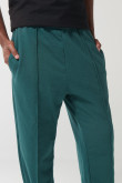 Pantalón jogger unicolor con bolsillos y bota recta