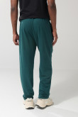 Pantalón jogger unicolor con bolsillos y bota recta