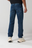 Jean 90´S holgado azul oscuro con bota recta y tiro bajo
