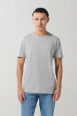 Camiseta cuello redondo gris clara en algodón