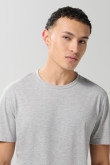 Camiseta cuello redondo gris clara en algodón