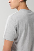 Camiseta cuello redondo gris clara en algodón