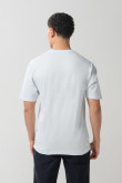 Camiseta en algodón azul college con cuello redondo