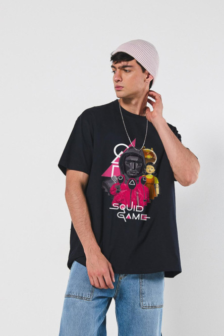 Camiseta unicolor cuello redondo oversize de Squid Game