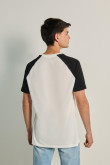 Camiseta manga ranglan corta unicolor con arte de Squid Game