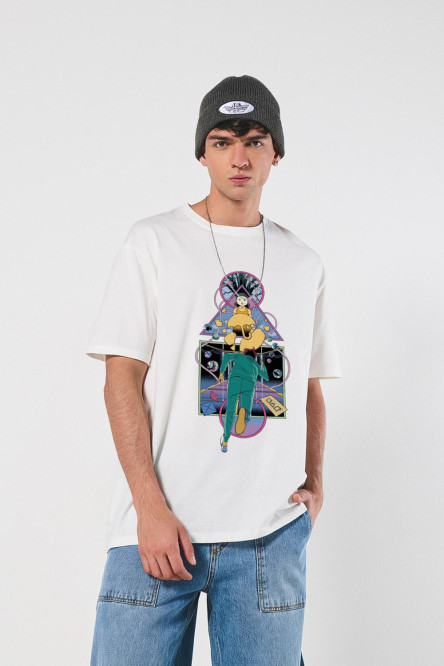 Camiseta oversize unicolor manga corta de Squid Game