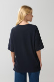 Camiseta oversize azul intensa manga corta de Snoopy