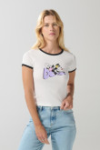 Camiseta crema de Animaniacs manga corta con contrastes