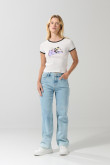Camiseta crema de Animaniacs manga corta con contrastes