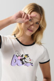 Camiseta crema de Animaniacs manga corta con contrastes