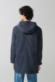 Chaqueta parka unicolor con bolsillos de parche y capota