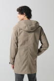 Chaqueta parka unicolor con bolsillos de parche y capota