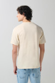 Camiseta unicolor manga corta con diseño de naturaleza