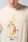 Camiseta unicolor manga corta con diseño de naturaleza