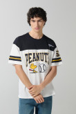 Camiseta oversize crema manga corta de Snoopy