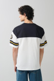 Camiseta oversize crema manga corta de Snoopy