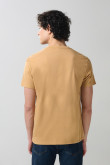 Camiseta café clara college manga corta con bolsillo