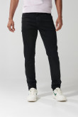Jean negro tipo skinny ceñido con tiro bajo y cremallera