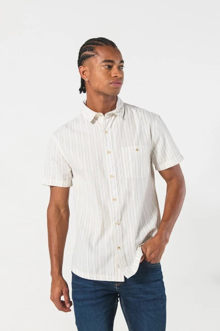 Camisa a rayas, sport collar manga corta