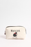 Cosmetiquera de Mafalda crema clara con cremallera