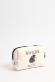 Cosmetiquera de Mafalda crema clara con cremallera