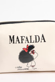 Cosmetiquera de Mafalda crema clara con cremallera