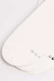 Paquete X3 de medias blancas cortas con texturas y rayas