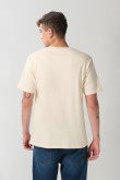 Camiseta hombro rodado kaki college con manga corta