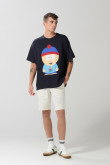 Camiseta azul manga corta con arte de South Park
