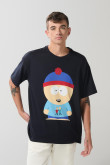 Camiseta azul manga corta con arte de South Park
