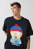 Camiseta azul manga corta con arte de South Park