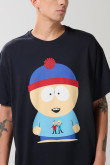 Camiseta azul manga corta con arte de South Park