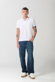 Camiseta unicolor polo con manga corta y aberturas
