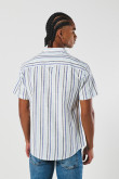Camisa cuello nerú blanca con rayas en contraste