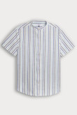 Camisa cuello nerú blanca con rayas en contraste