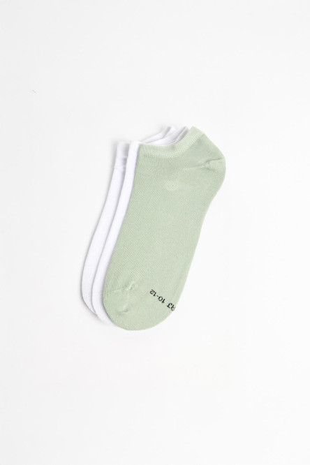 Paquete X3 de medias unicolores tobilleras con elástico