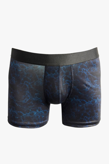 Bóxer brief-medio azul intenso estampado con elástico