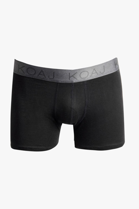 Bóxer brief-medio negro en algodón con tiro medio