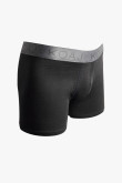 Bóxer brief-medio negro en algodón con tiro medio