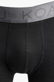Bóxer brief-medio negro en algodón con tiro medio