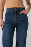 Jean 90´S bota recta azul oscuro con bolsillos y tiro alto