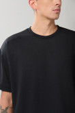 Camiseta unicolor oversize manga corta en tela gruesa