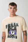 Camiseta de Félix el Gato kaki clara con manga corta