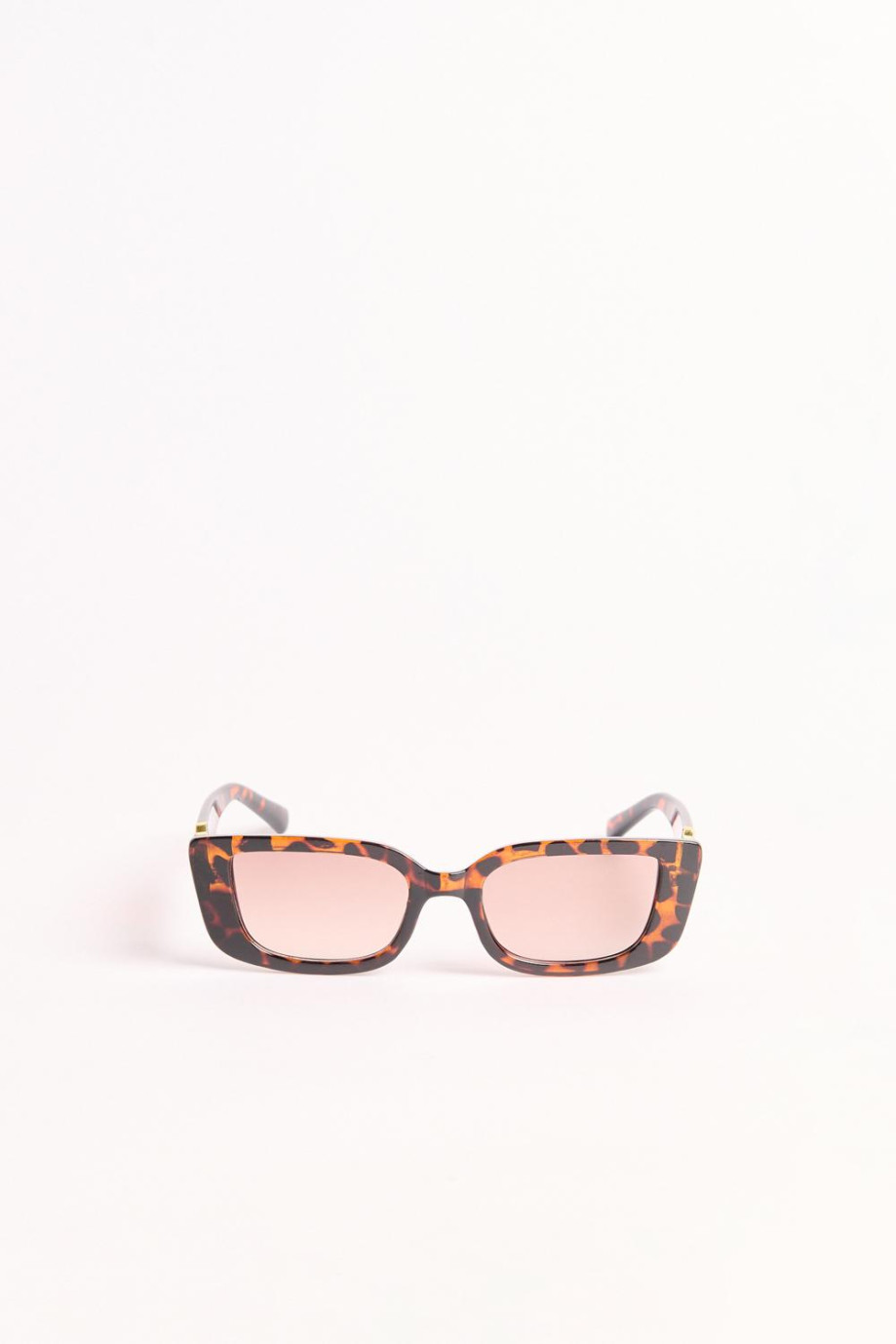 gafas de sol de marco rectangular  con estampado nacarado cafe claro